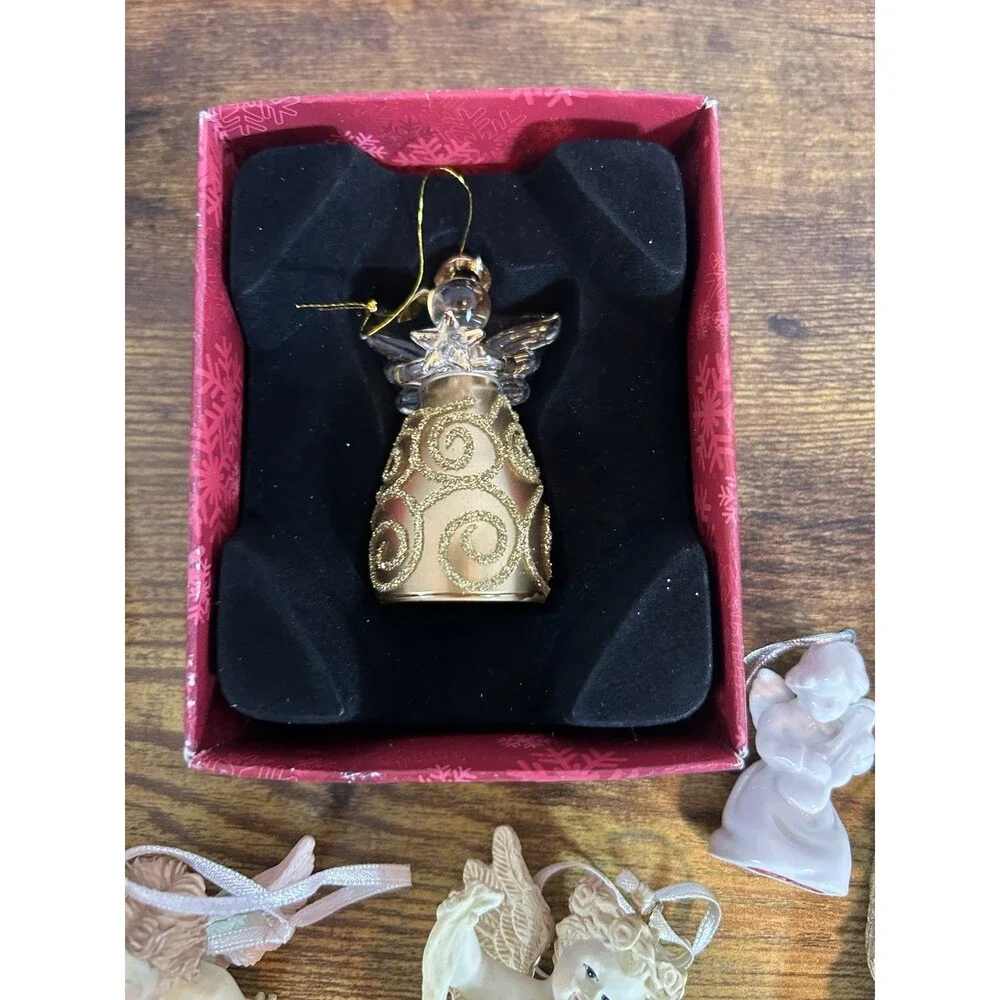 Vintage Angel Christmas Tree Ornaments Cherubs Lot Of 9 Holiday Decor Mixed Set